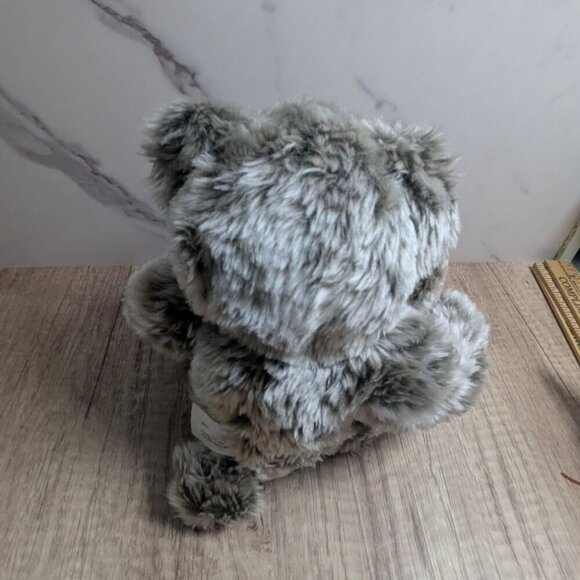 Vintage Walmart frosted Teddy Bear plush With Corduroy Bow sitting 9" gray - Picture 5 of 7